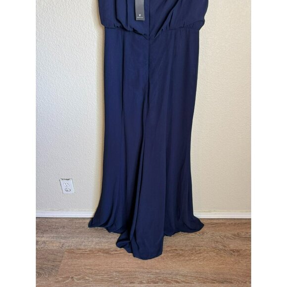 Lulus Women's Dark Navy Blue Sleeveless Maxi Dress Large Formal Wedding New - Picture 9 of 12